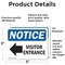 Signmission Visitor Entrance Left Arrow Sign, Vinyl Decal, 5in W x 3.5in L, 2PK OS-2PACK-NS-D-35-L-18879 - alternate 4